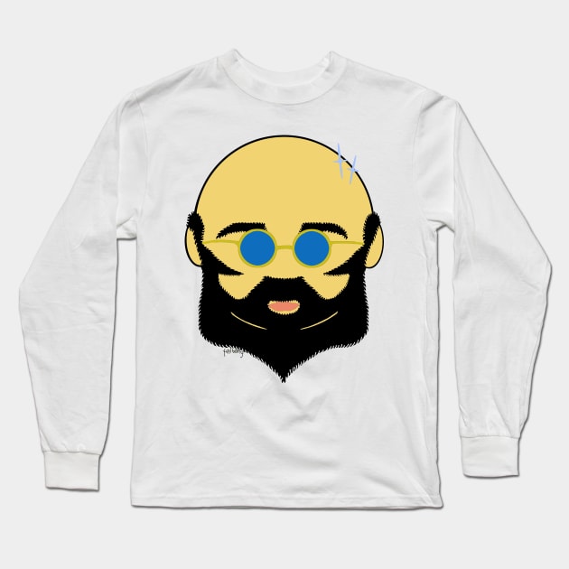 Facial hair with shiny bald head Long Sleeve T-Shirt by telberry